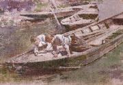 Theodore Robinson Two in a Boat oil on canvas